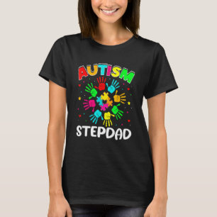 Autistischer Stiefvater-Puzzle-Unterstützungsfamil T-Shirt