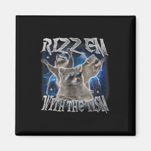 Autistischer Waschbär Autismus Meme Lustig Rizz Em Magnet