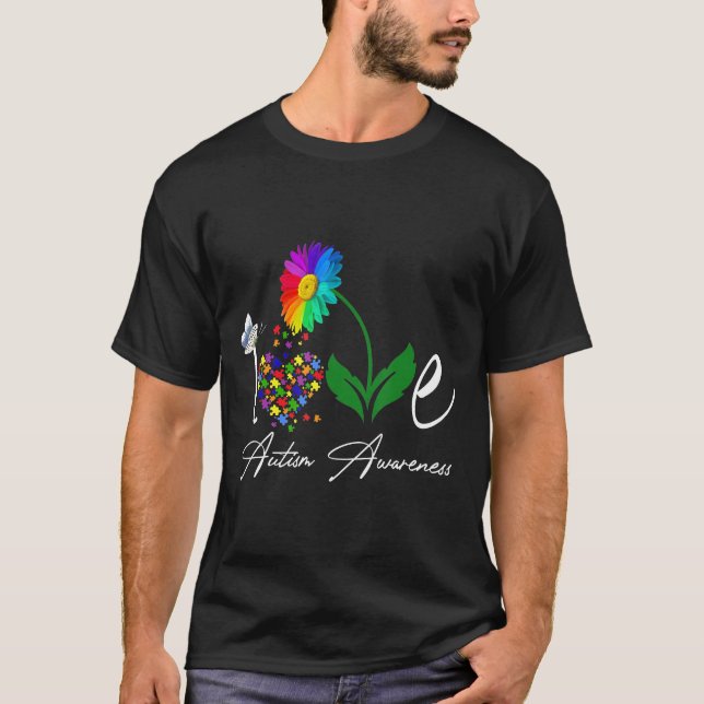 Autistisches Bewusstsein mit Liebe Puzzle Daisy Bl T-Shirt (Vorderseite)
