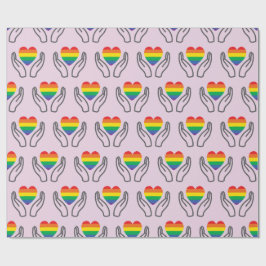 Autistisches Regenbogen-Herz Unterstützende Hände  Geschenkpapier