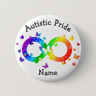 Autistisches Stolz-Unendlichkeitssymbol Button