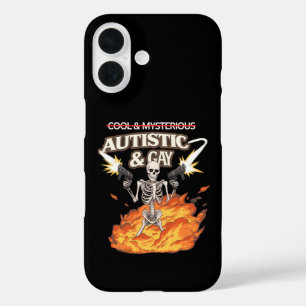 Autistisches und schwules Skelett Lustige Autismus iPhone 16 Hülle