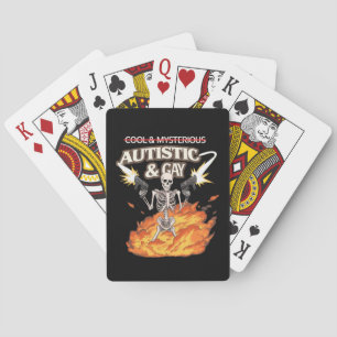 Autistisches und schwules Skelett Lustige Autismus Spielkarten