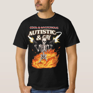 Autistisches und schwules Skelett Lustige Autismus T-Shirt