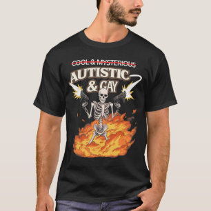Autistisches und schwules Skelett Lustige Autismus T-Shirt
