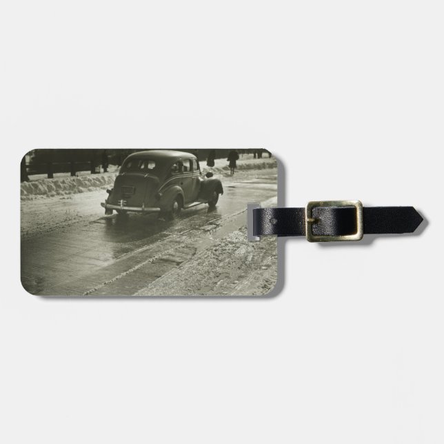 Auto auf der Straße Gepäckanhänger (Vorderseite horizontal)