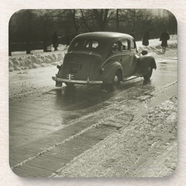 Auto auf der Straße Getränkeuntersetzer (Vorderseite)