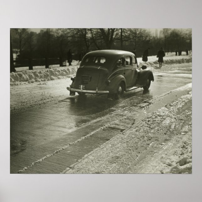 Auto auf der Straße Poster (Vorne)