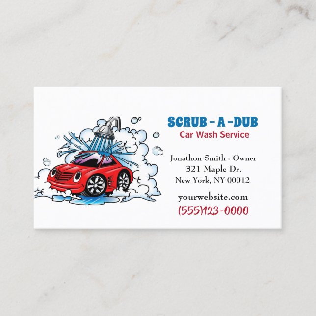 Auto-Auto-Detail Car-Wash-Service Visitenkarte (Vorderseite)