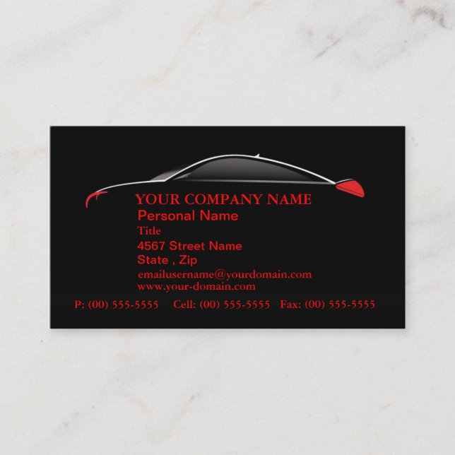 Auto-Automobilservice-Verkaufs-Visitenkarten Visitenkarte (Vorderseite)