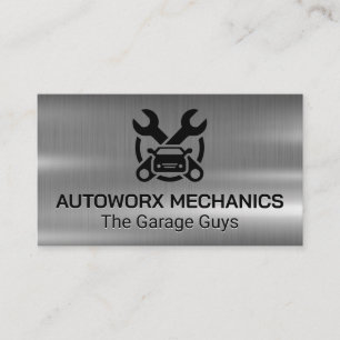 Auto-Autoreparaturdienst-Icons   Metallic Visitenkarte