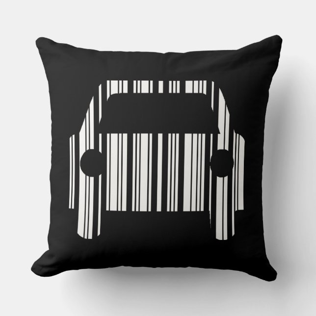 AUTO BAR CODE Automobil Barcode Muster Design Kissen (Vorderseite)