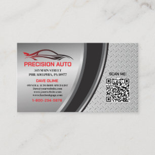 Auto Body Custom Paint Detection Collison QR Code Visitenkarte