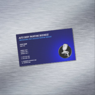 Auto Body Painting   Berufliches Blau Magnetische Visitenkarte
