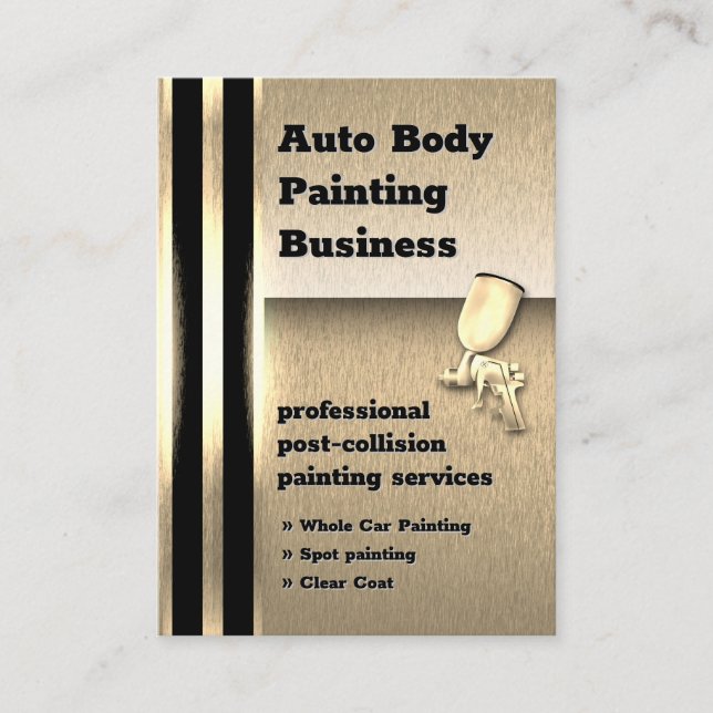 Auto Body Painting Golden Metallic | BERUFLICH Visitenkarte (Vorderseite)