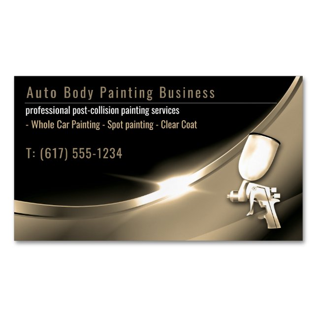 Auto Body Painting | Modernes Beruflich Magnetische Visitenkarte (Vorderseite)
