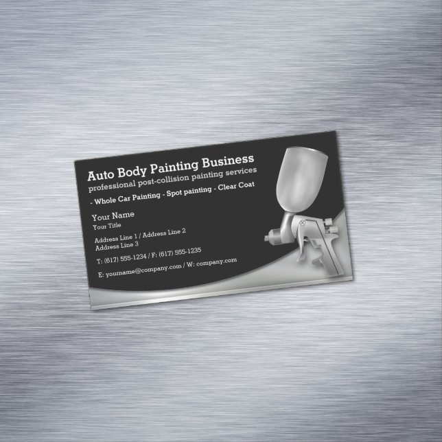 Auto Body Painting | Modernes Beruflich Magnetische Visitenkarte (Beispiel)