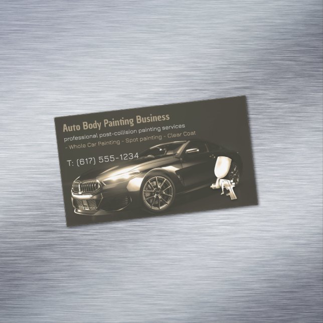 Auto Body Painting | Modernes Beruflich Magnetische Visitenkarte (Beispiel)