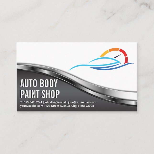 Auto Body Shop | Car Service Logo Visitenkarte (Vorderseite)