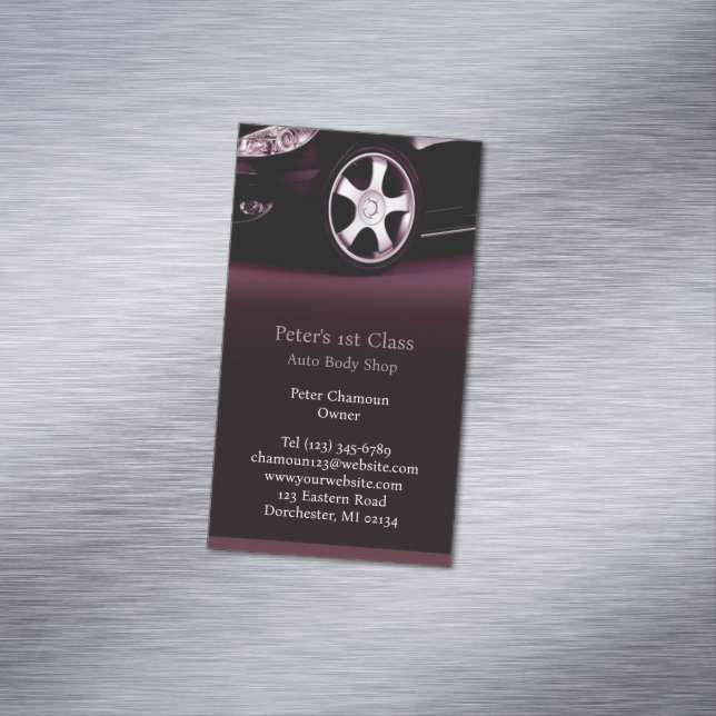 Auto Body Shop Magnetische Visitenkarte (Beispiel)