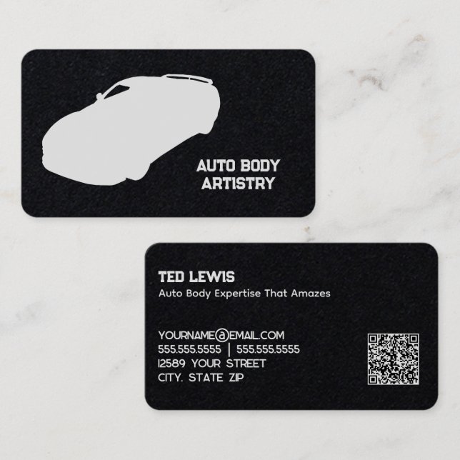 Auto Body Shop QR Visitenkarte (Vorne/Hinten)
