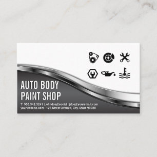 Auto Body Shop   Symbole für den Kfz-Dienst Visitenkarte