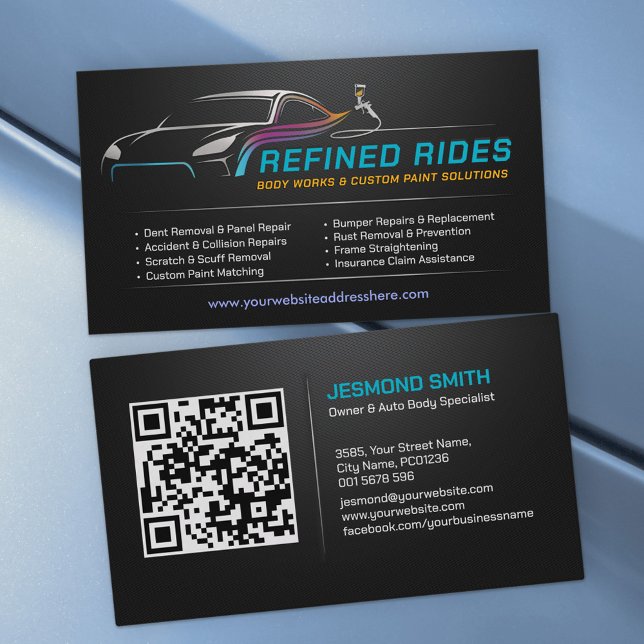 Auto Body Work Custom Car Paint Visitenkarte (Von Creator hochgeladen)