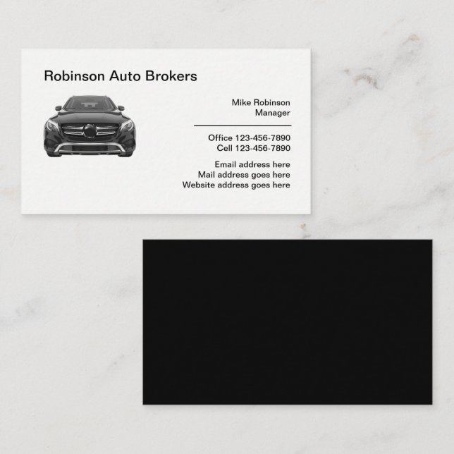 Auto Broker Beruflich Automotive Visitenkarte (Vorne/Hinten)