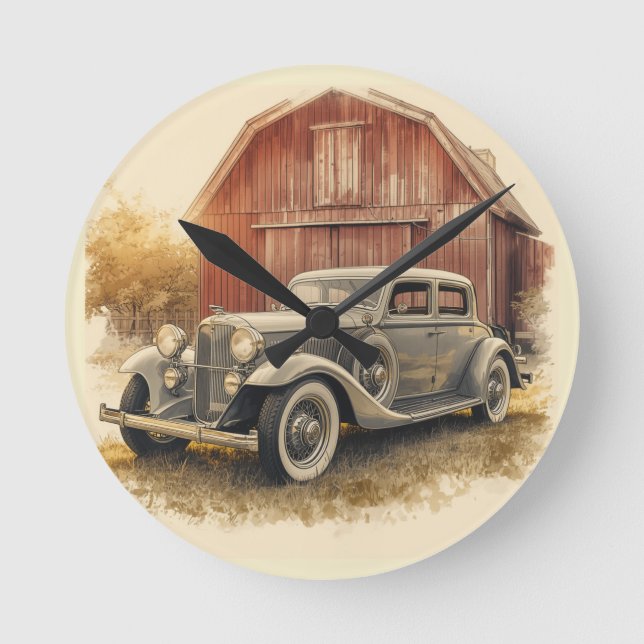 AUTO CAR DESIGN RUNDE WANDUHR (Vorderseite)
