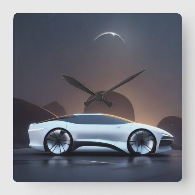 AUTO CAR QUADRATISCHE WANDUHR (Vorderseite)