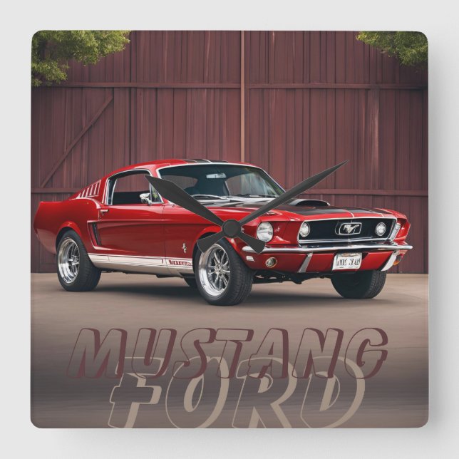 AUTO CAR QUADRATISCHE WANDUHR (Vorderseite)