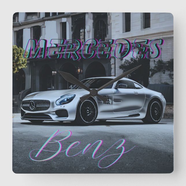 AUTO CAR QUADRATISCHE WANDUHR (Vorderseite)