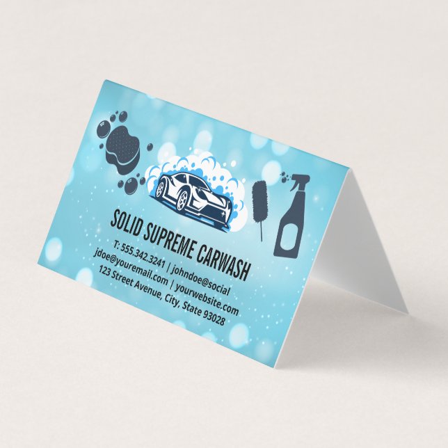 Auto Car Wash Reinigungsdienste Visitenkarten (Vorderseite)