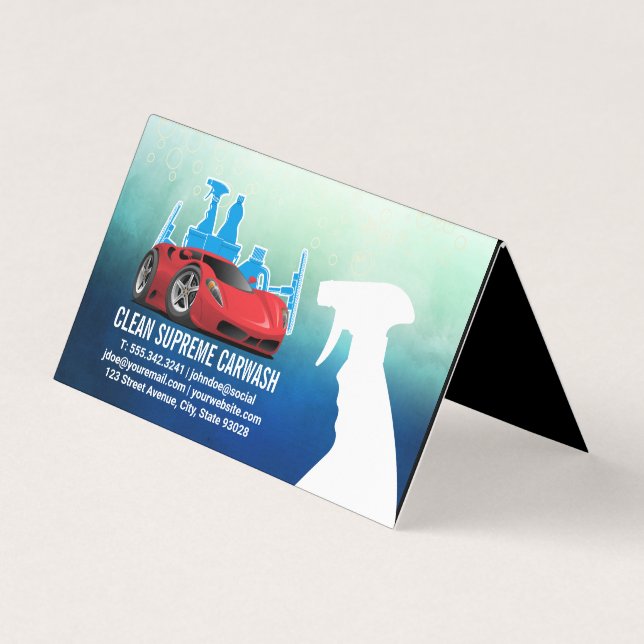 Auto Car Wash | Reinigungsmittel Visitenkarten (Vorderseite)