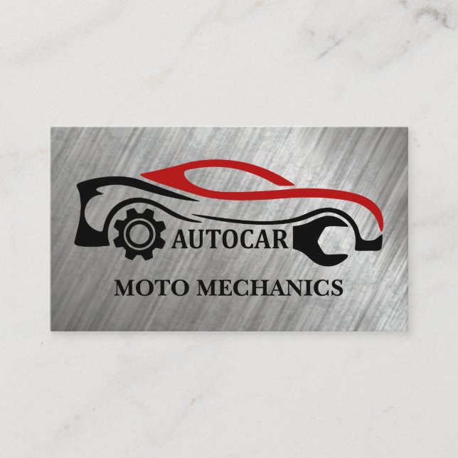 Auto | Car Wrench-Logo Visitenkarte (Vorderseite)