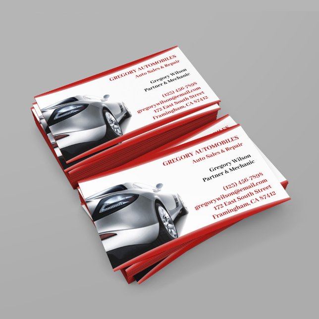 Auto Cars Business Card Visitenkarte (Front of business card)