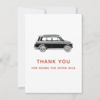 Auto Dankeschön Karte, danke für die weitere Meile
