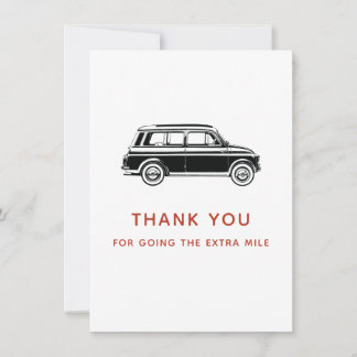 Auto Dankeschön Karte, danke für die weitere Meile