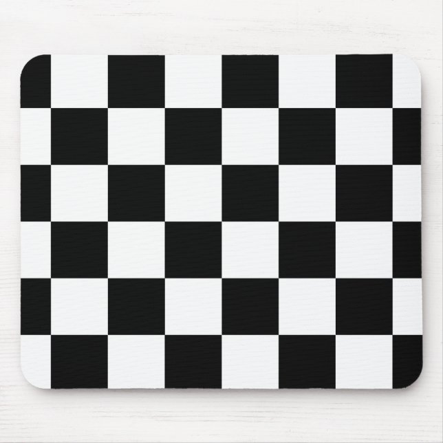 Auto, das karierte Checkered Flagge läuft Mousepad (Vorne)