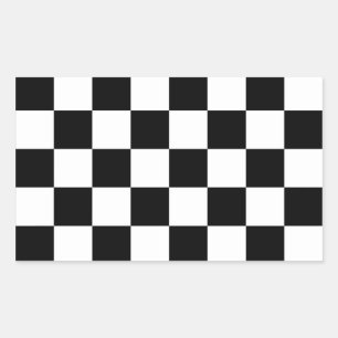 Auto, das karierte Checkered Flagge läuft Rechteckiger Aufkleber