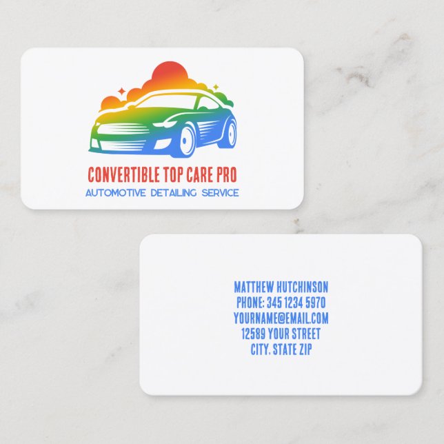 Auto Detail Farblich Visitenkarte (Vorne/Hinten)