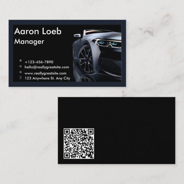 Auto Detailinformationen Auto Reparatur QR-Code Visitenkarte (Vorne/Hinten)