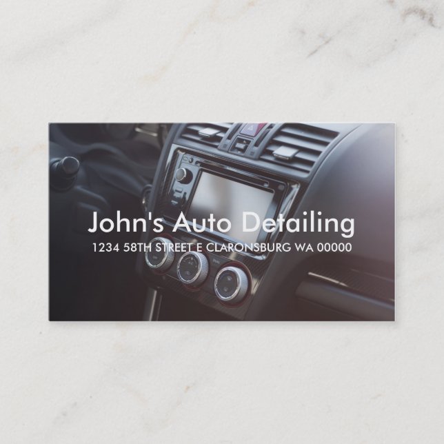 Auto Detailinformationen für Autoverkäufer Visitenkarte (Vorderseite)