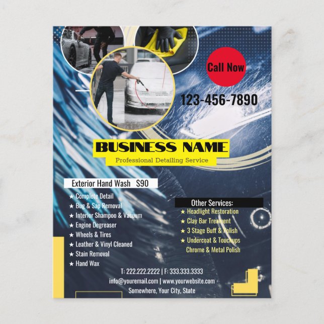 Auto-Detailinformationen für das Geschäftsfenster Flyer (Vorne)