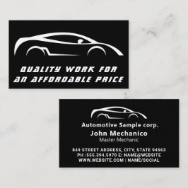 Auto Detailinformationen Reparatur des Auto Visitenkarte