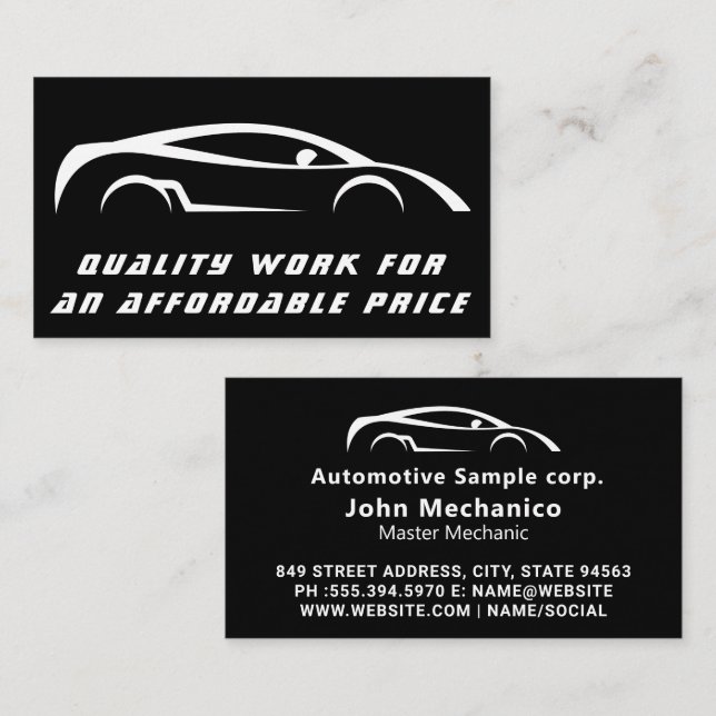 Auto Detailinformationen Reparatur des Auto Visitenkarte (Vorne/Hinten)
