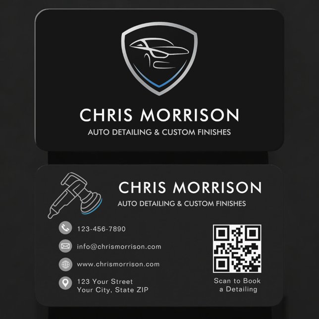 Auto-Detailing-Services Logo QR-Code Visitenkarte (Von Creator hochgeladen)