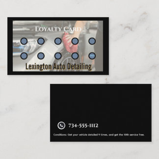 Auto-Detailing-Treue-Stempelkarte Auto-Service Aut Visitenkarte