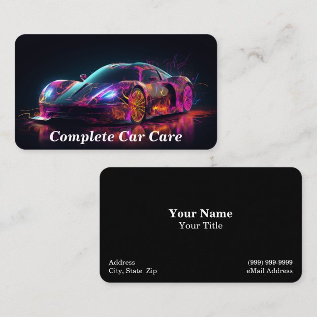 Auto Details / Reparatur Visitenkarte (Vorne/Hinten)
