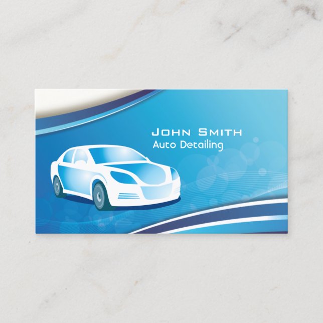 Auto Detection Car Reparatur Modern Blue Automotiv Visitenkarte (Vorderseite)
